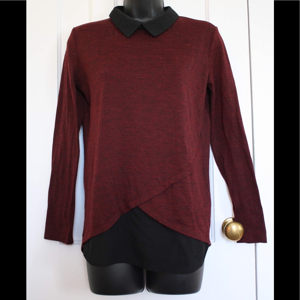 • Primark • Maroon Long Sleeve Blouse/Shirt